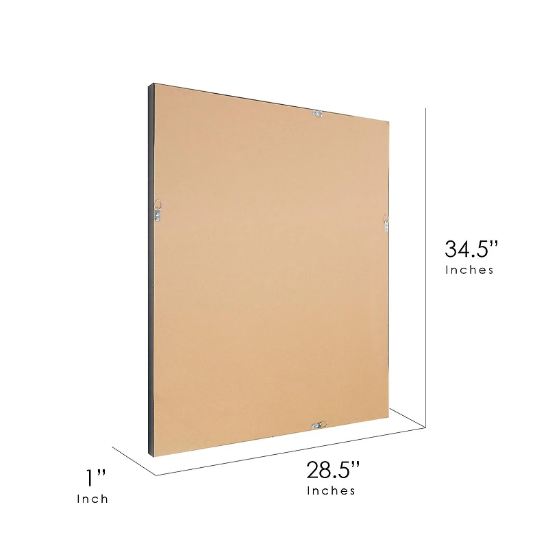 Head West® 34.5" Alderton Black & Silver Framed Beveled Wall Mirror 