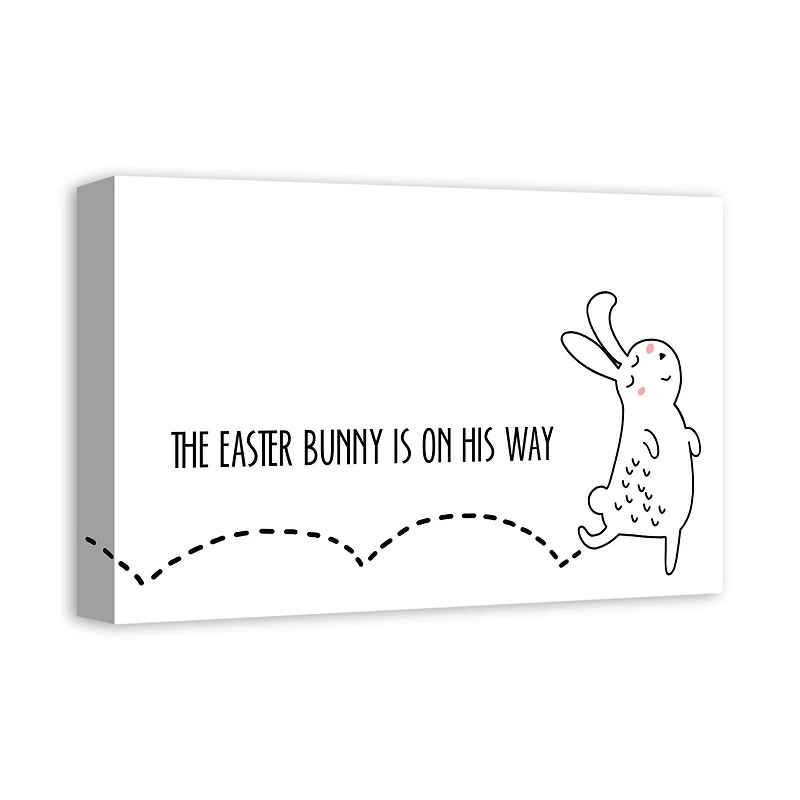 Bunny On The Way Canvas Wall Art