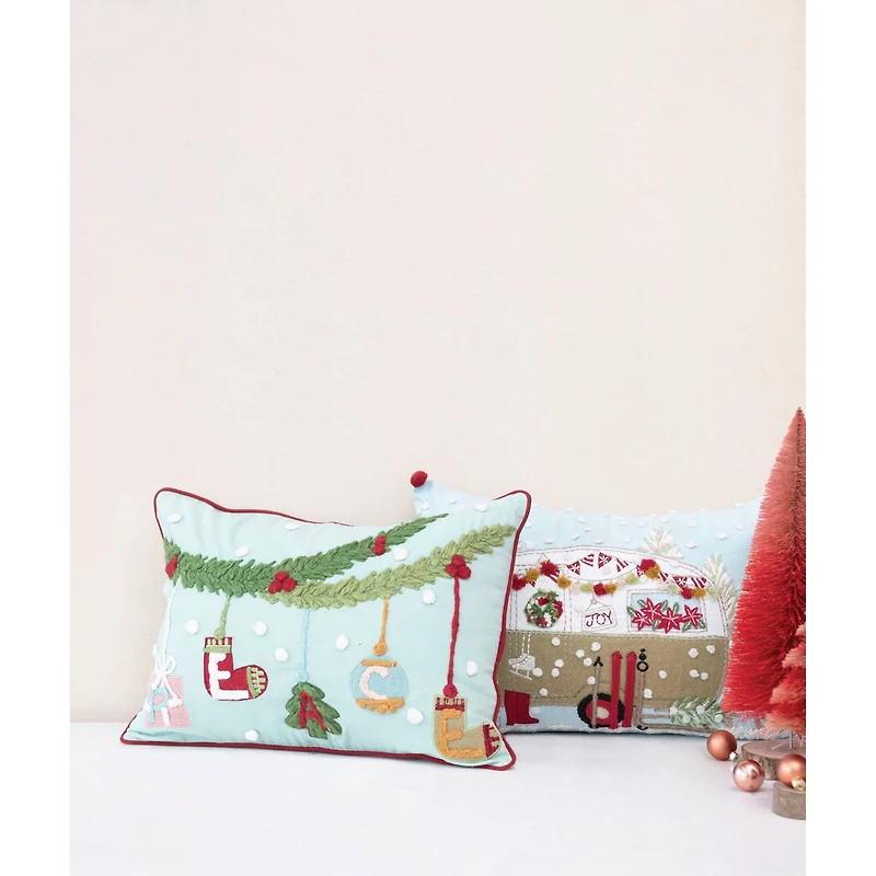 Hello Honey® 20"x 14" Embroidered Cotton Lumbar Pillow