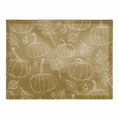 Mustard Yellow Fall Pattern Cotton Twill Placemat