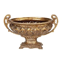 19" Gold Traditional Decorative Bowl Accent with Stand