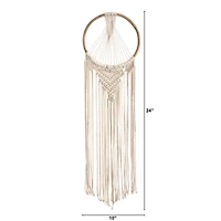 24" x 10" Handmade Bohemian Macrame Dreamcatcher Wall Hanging Decor