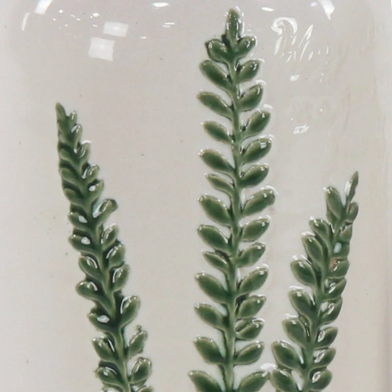 White Stoneware Coastal Style Vase Set