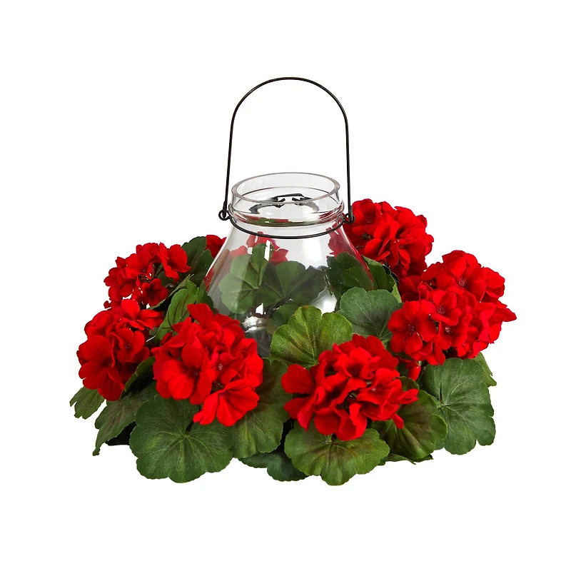 16" Artificial Geranium Candelabrum