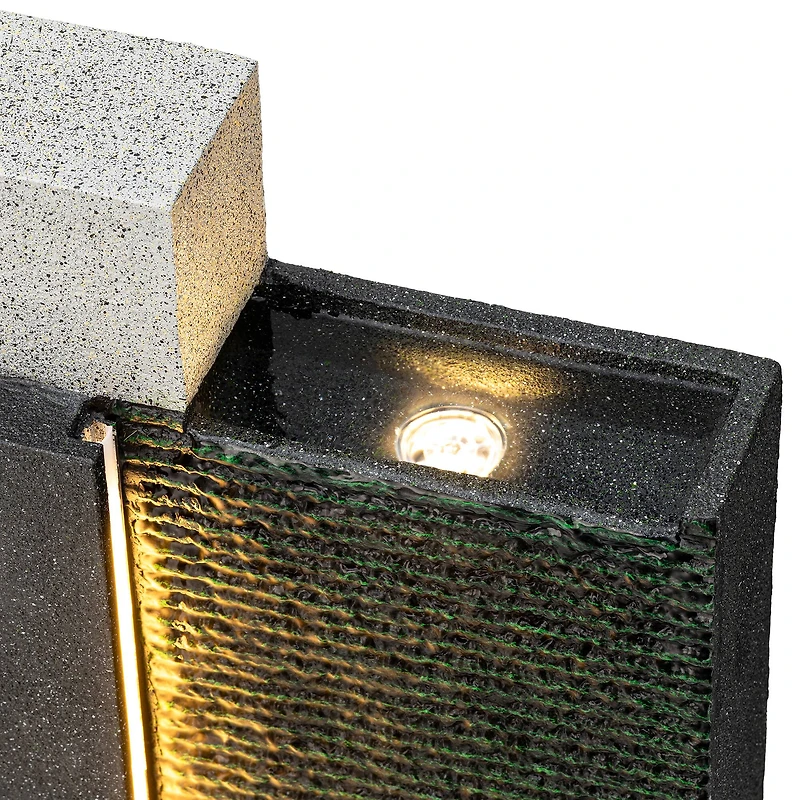 Glitzhome® 38.25" Modern LED Textured Surface Outdoor Floor Fountain