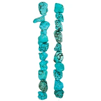 Turquoise Dyed Howlite Nugget Beads by Bead Landing™