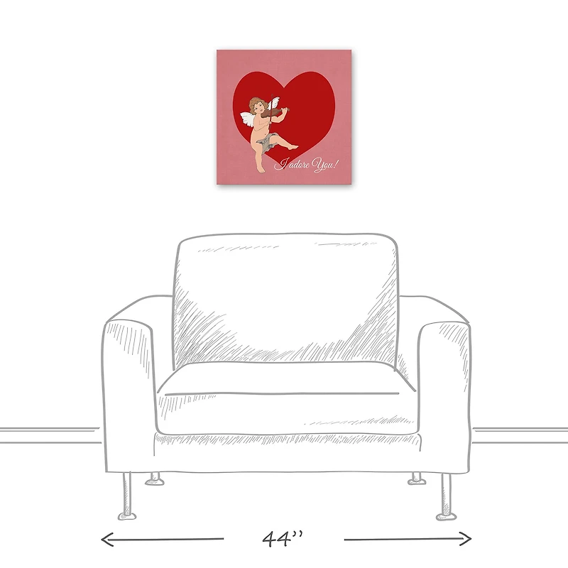 Cupid Heart 16" x 16" Canvas Wall Art