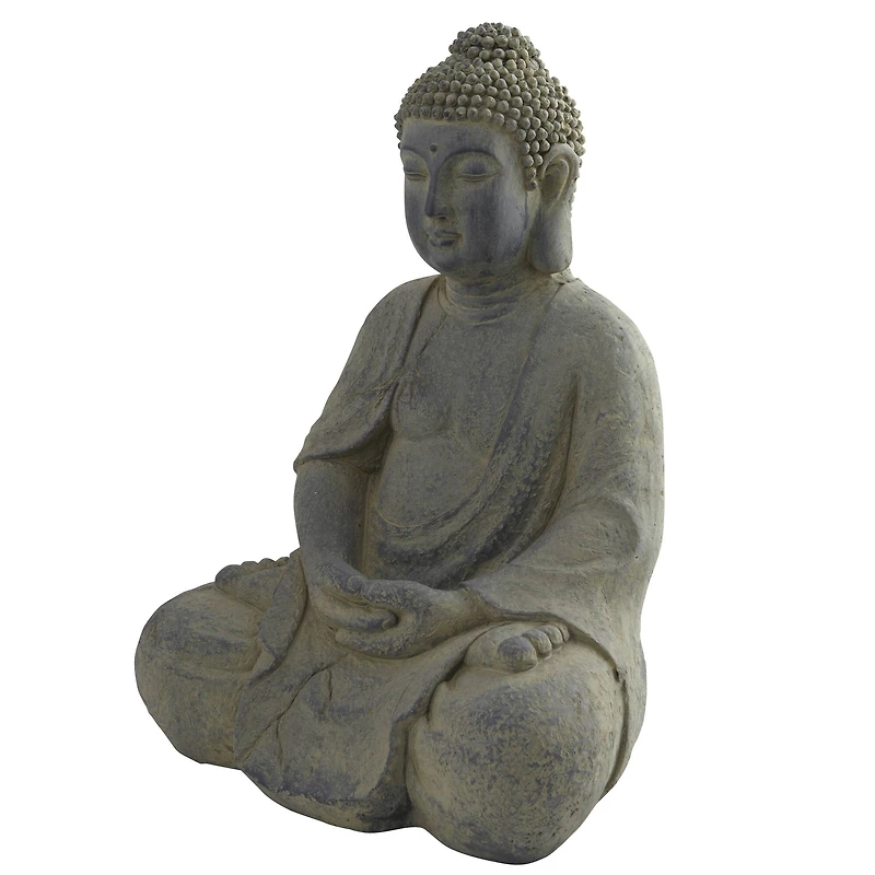 19.75" Gray Buddha Statue