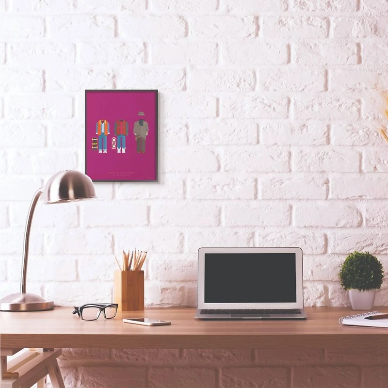 Stupell Industries Back to the Future Famous Characters Fashion Design with Black Frame Wall Accent