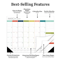 TF Publishing 2024 Rainbow Blocks Large Desk Pad Monthly Blotter Calendar