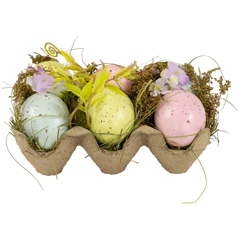 6" Speckled Easter Eggs with Carton Decoration