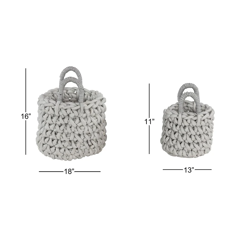 CosmoLiving by Cosmopolitan Gray Polyester Coastal Storage Basket Set