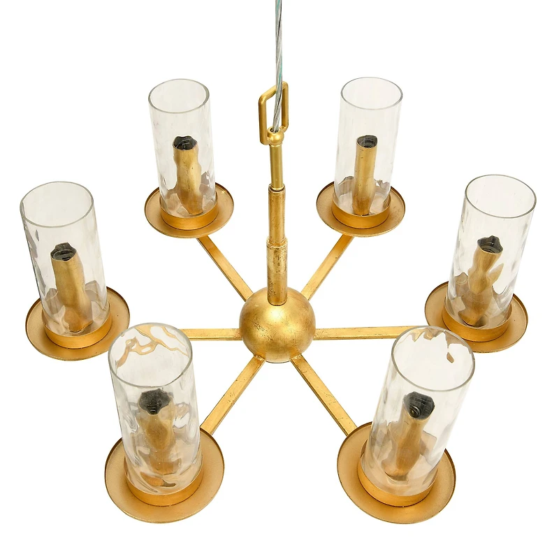 Hello Honey® Antiqued Gold 6-Light Chandelier