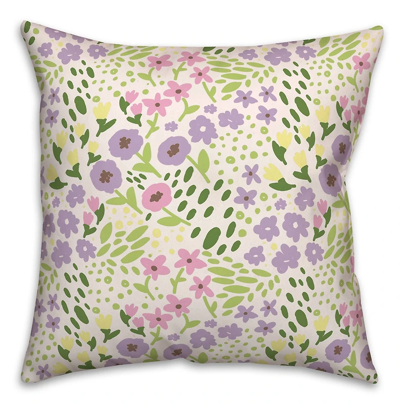 Whimsical Spring Floral 2 18" x 18" Indoor / Outdoor Pillow