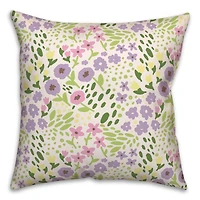 Whimsical Spring Floral 2 18" x 18" Indoor / Outdoor Pillow
