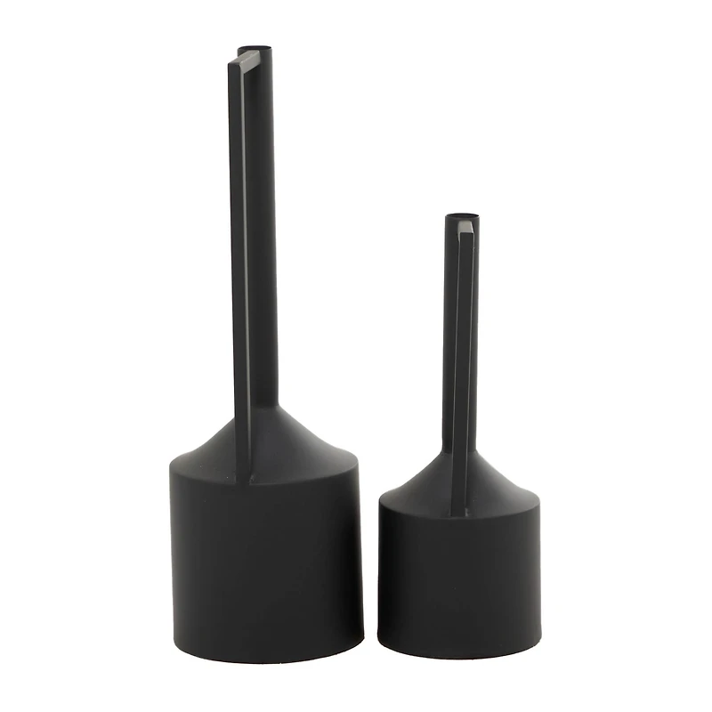 CosmoLiving by Cosmopolitan Black Metal Vase with Handles Set of 2 22", 16"