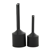 CosmoLiving by Cosmopolitan Black Metal Vase with Handles Set of 2 22", 16"