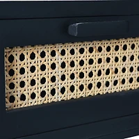 Hello Honey® 22" Black Cane & Mango Wood End Table