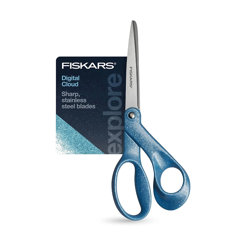 Fiskars® Explore 8" Digital Cloud Glitter Scissors
