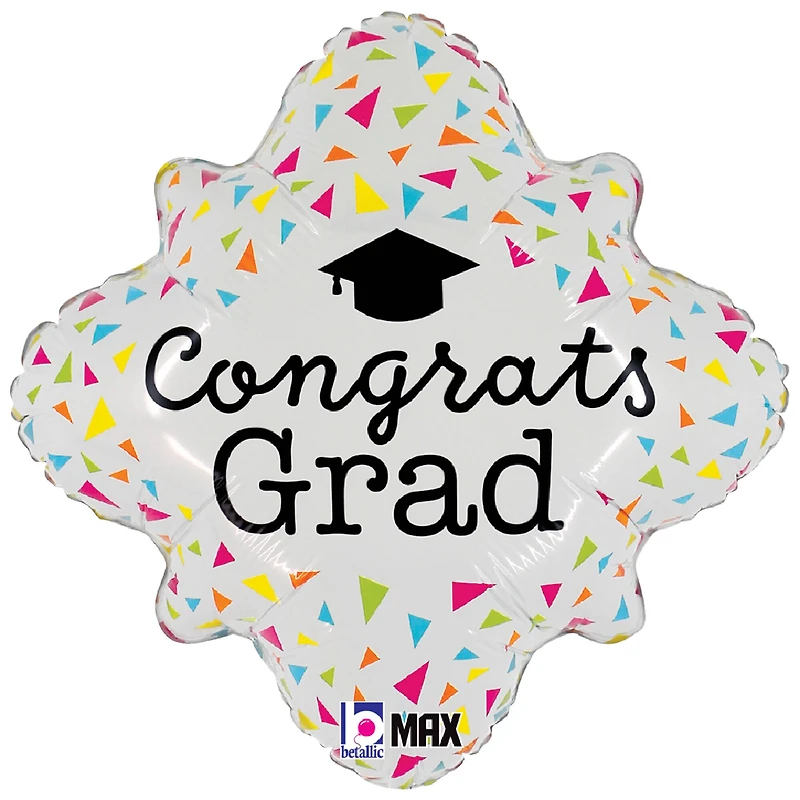 18" Neon Congrats Grad MAX Float Shaped Foil Balloon