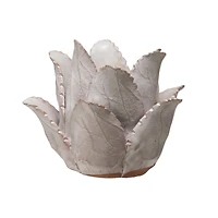 Hello Honey® White Flower-Shaped Terracotta Tealight Candleholder