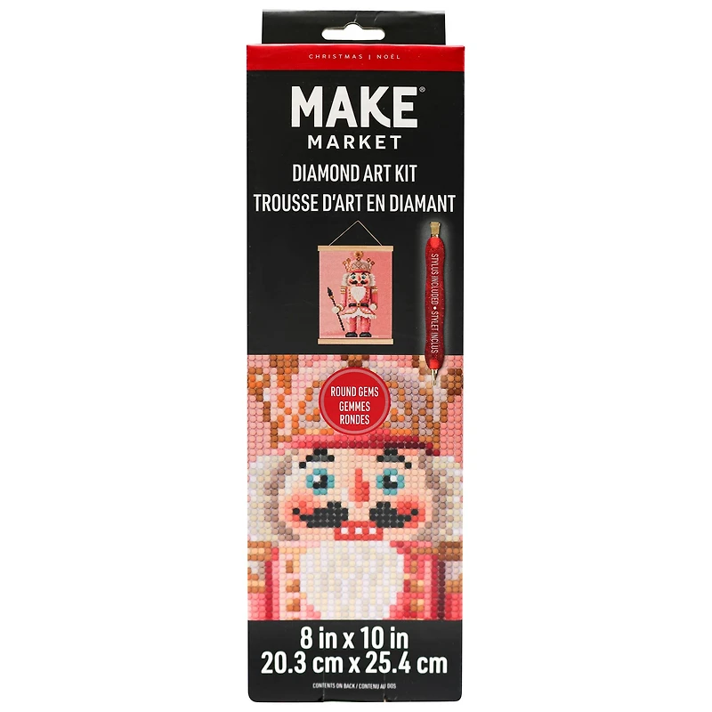 8" x 10" Pink Nutcracker Diamond Art Kit with Frame by Make Market®