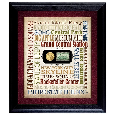 Liberty Lives in New York City Wall Frame with Coin and Stamp