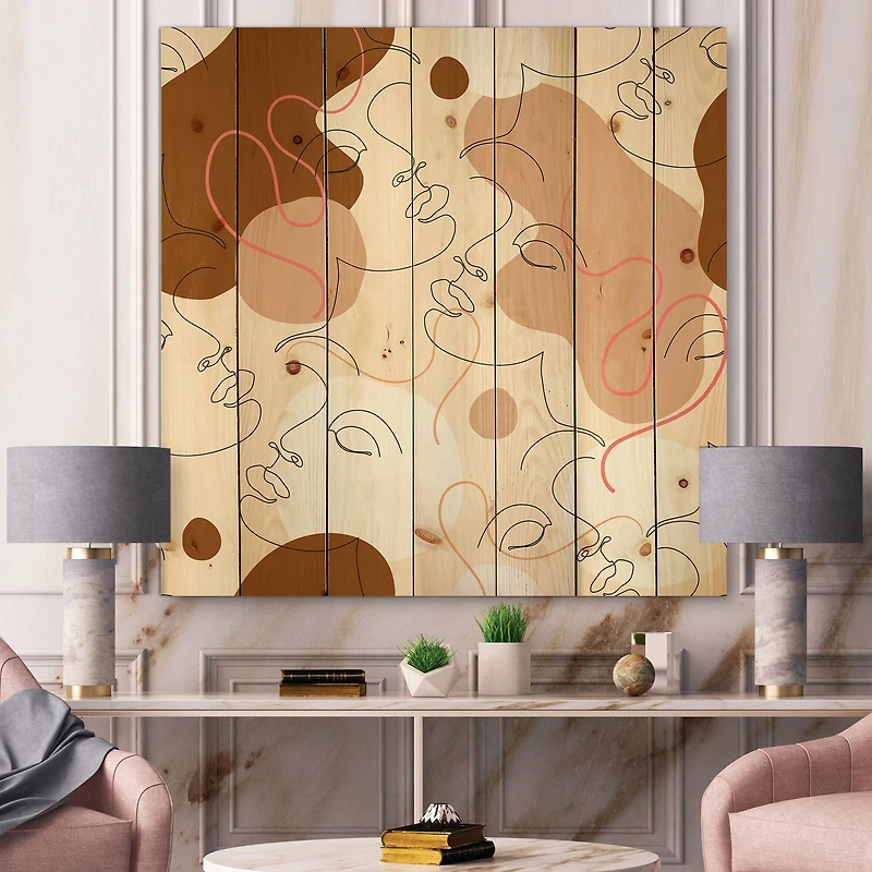 Designart - One Line Drawing Of Beautiful Woman