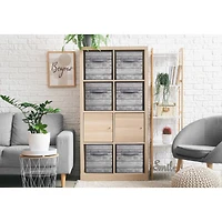 Sorbus 11" Gray Wood Pattern Foldable Storage Cubes, 4ct.