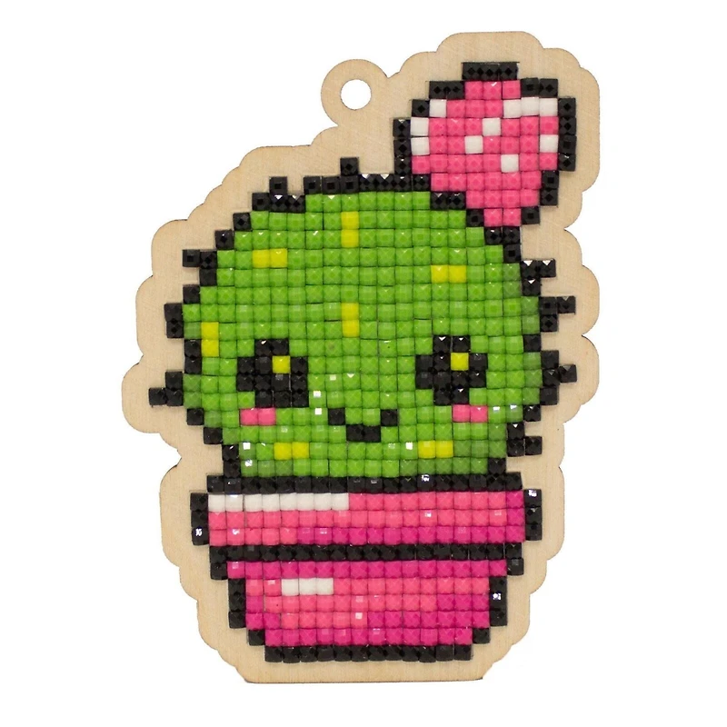 Wizardi Diamond Painting Ornament Kit Green Cactus