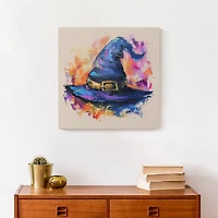 Painterly Witch Hat 16" x 16" Canvas Wall Art