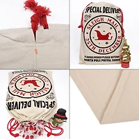 Personality Case™ 19" x 26" Sleigh Mail Cotton Christmas Drawstring Bag