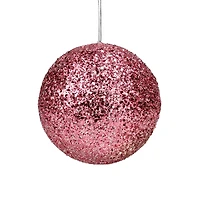 6" Glittery Pink Sequin Ball Ornament