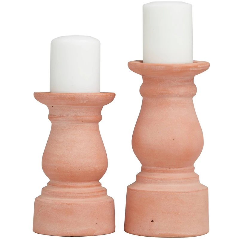 Terra Cotta Candle Holder Set