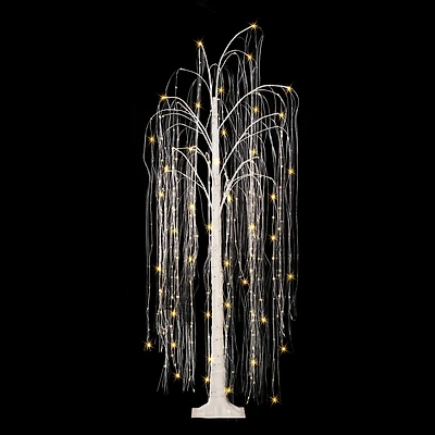 6ft. Pre-Lit Outdoor Willow Artificial Christmas Tree, Clear Lights