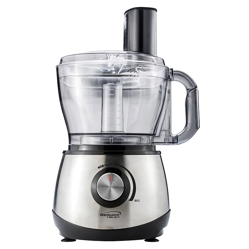 Brentwood 12-Cup 600-Watt Stainless Steel Food Processor