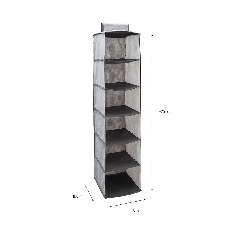 Simplify Gray 6 Shelf Closet Organizer