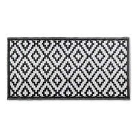 Black and White Mesa Outdoor Floor Runner 3ft. x 6ft.