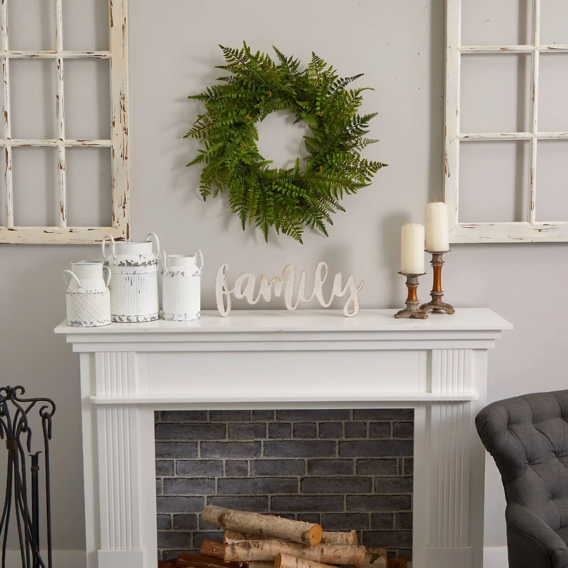 24” Mixed Fern Wreath