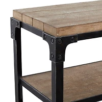 4ft. Brown Industrial Wood Console Table