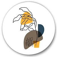 Designart - Abstract Flowers On Minimal Shapes V