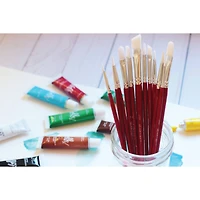 Hello, Artist! Short Handle White Taklon 12 Piece Brush Set