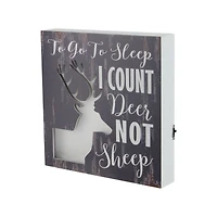 LED Lighted Fiber Optic Deer "To Go to Sleep I Count Deer Not Sheep" Wall Art Decoration