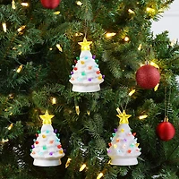 5" LED White Nostalgic Trees Figurine Set