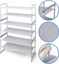 NEX™ Oumilen Silver 2-Tier Stackable Shoe Rack