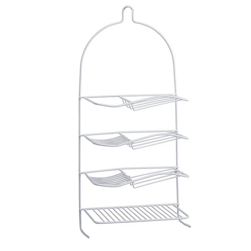 Bath Bliss White 4-Tier Rubber Shower Organizer Caddy