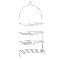 Bath Bliss White 4-Tier Rubber Shower Organizer Caddy