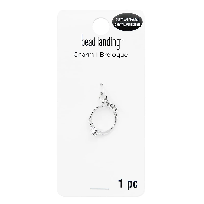 Austrian Crystal Rhodium Ring Charm by Bead Landing™