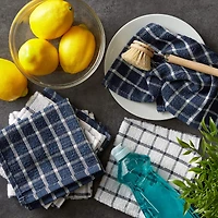 DII® Nautical Blue Combo Windowpane Dishcloths, 6ct.