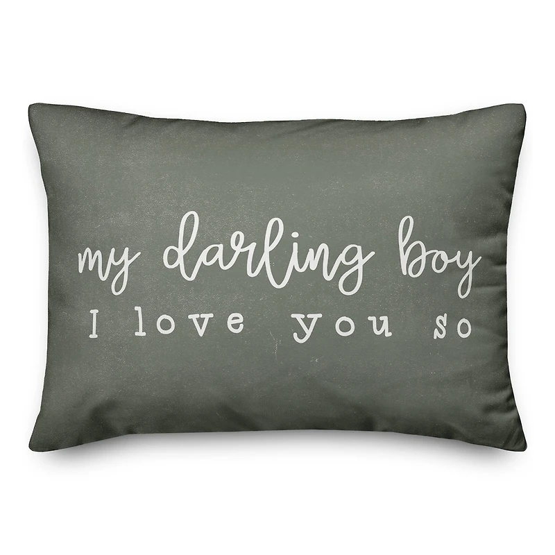 20" x 14" Darling Boy I Love You So Indoor & Outdoor Throw Pillow